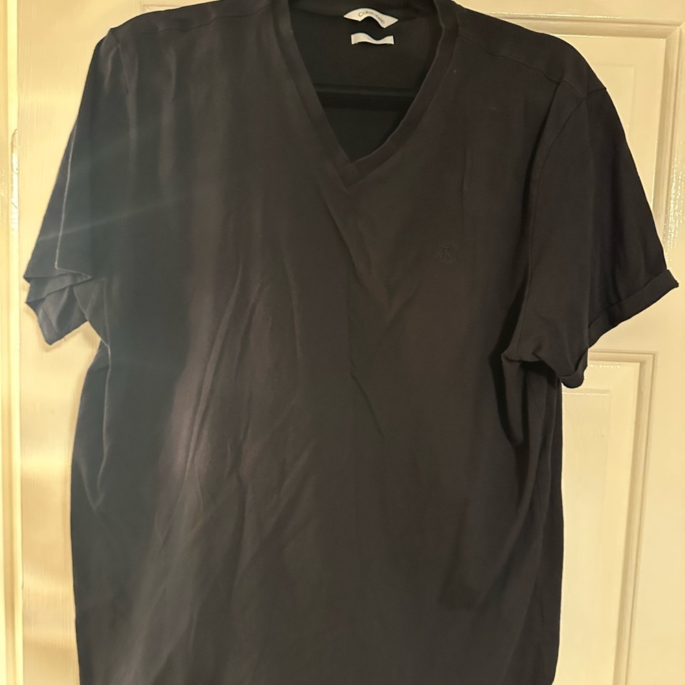 Calvin Klein Men's Black V-Neck Tee